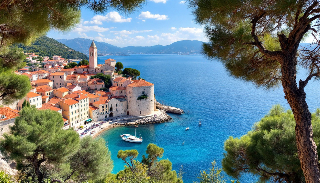 Landschaftliche Vielfalt der Regionen von Kroatien mit Küste, Altstadt und Meer